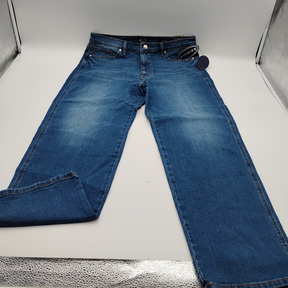 Scoop Womens High Rise Stovepipe Jeans Dark Wash Blue Size 16 NWT 30230189-9GZ